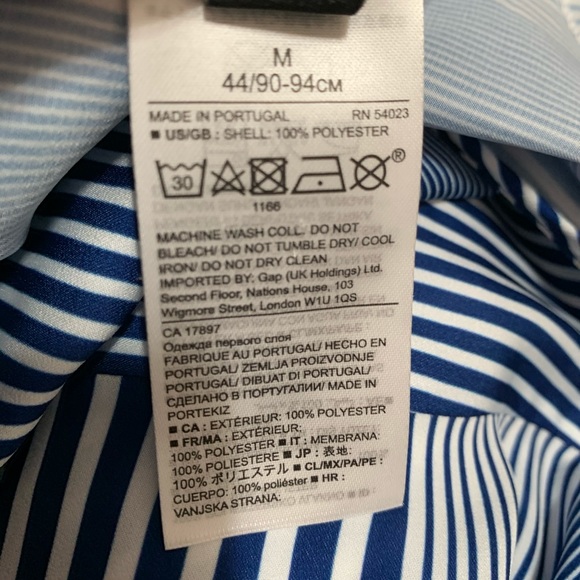 Banana Republic Blue Striped Lightweight Blouse M - Picture 8 of 8